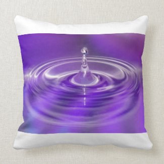 Purple Water Drop Throw Pillows