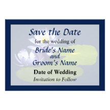 Purple Water Lilies in Sunshine Save the Date Custom Invites