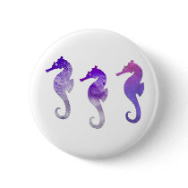 Purple Watercolor Seahorses Pinback Button