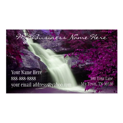 Purple Waterfall Business Card (front side)