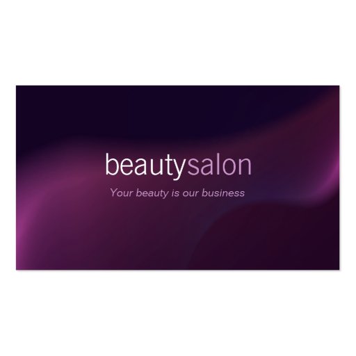 Purple Wave Beauty Salon business card (back side)