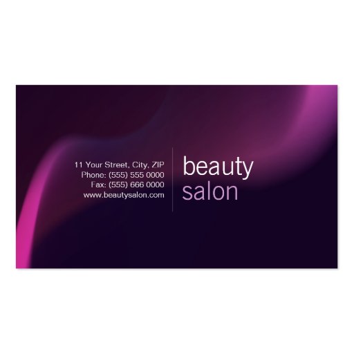 Purple Wave Beauty Salon business card