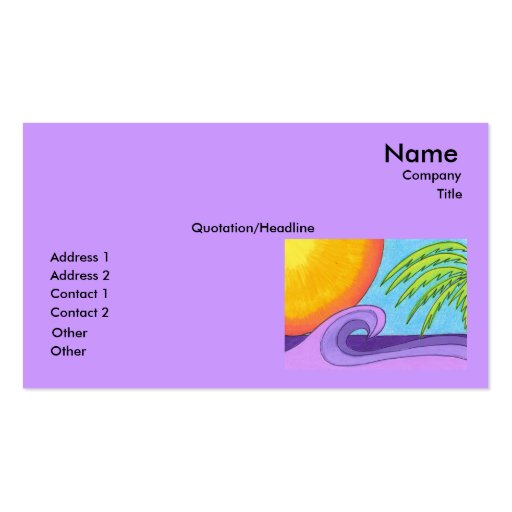 Purple Waves at Sunset Business Card Template