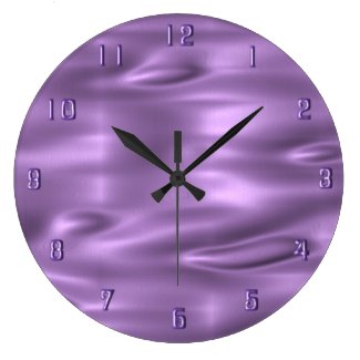 Purple Waves Purple Numbers Wall Clock