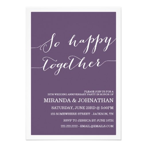 Purple Wedding Anniversary Invitations