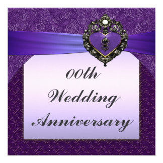 Purple Wedding Anniversary Party Invitation Purple Wedding Anniversary Party Invitation