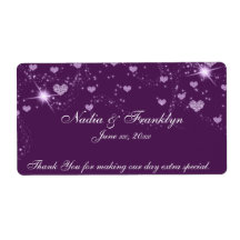 Purple Wedding, Birthday, Thank You Wine Label