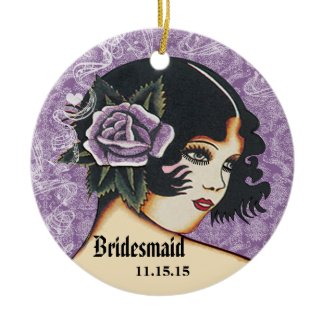 Purple Wedding Bridesmaid Christmas Ornament ornament
