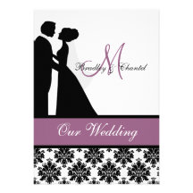 Purple Wedding Couple Wedding Invitation