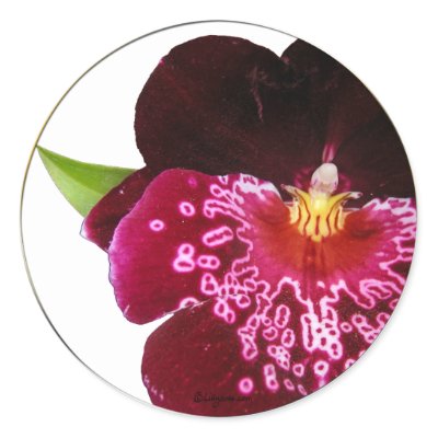 Purple Wedding Flowers Envelope Seals Round Stickers by naturalilly