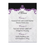 purple wedding menu custom invites