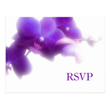 Purple Wedding RSVP Postcard