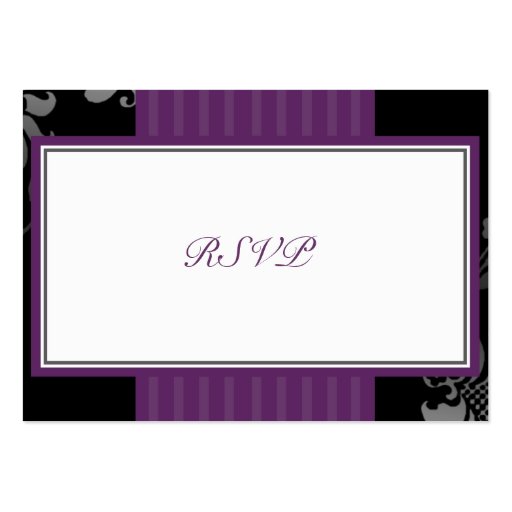 Purple Wedding RSVP Response Small Card Business Card Templates (front side)