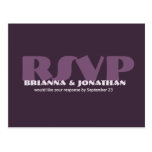 PURPLE  Wedding RSVP Wedding Response Postcard postcards