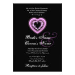 Purple Wedding Vintage Heart Invitation