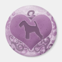 Purple Welsh Terrier Valentine Refrigerator Magnets