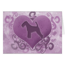 Purple Welsh Terrier Valentine's Day Card