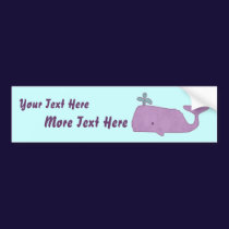 Purple Whale Bumper Sticker bumper stickers