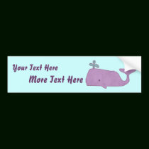 Purple Whale Bumper Sticker bumper stickers