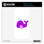 Purple Whale Decals For iPhone 4S
