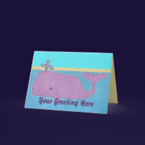 Purple Whale Greeting Card cards