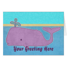 Purple Whale Greeting Card