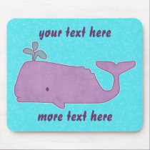 Purple Whale Mousepad mousepads