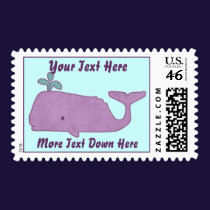 Purple Whale Postage postage