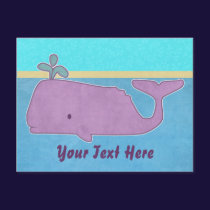 Purple Whale Postcard postcards