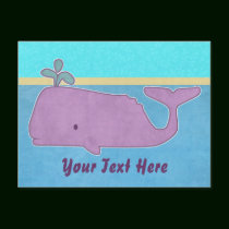 Purple Whale Postcard