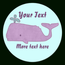 Purple Whale Stickers