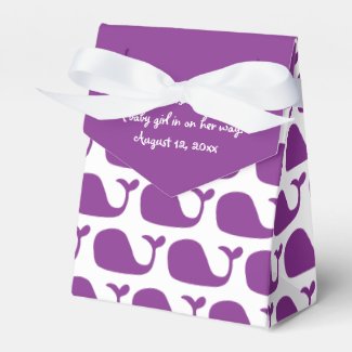 Purple Whale Theme Baby Shower Favor Boxes