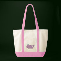 Purple Whale Tote bags