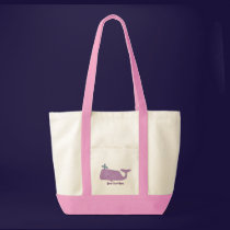 Purple Whale Tote bags