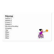 Purple wheelchair girl basketball business cards