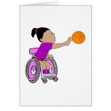 Purple wheelchair girl basketball card