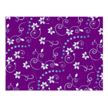 Purple whimsical Flowers Postcard