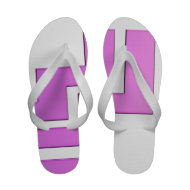 Purple White Abstract Summer Flip Flops