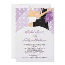 Purple & White Bride Bridal Shower Invitation by celebrateitinvites Purple & White Bride Bridal Shower Invitation