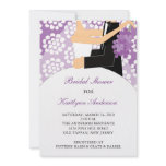 Purple & White Bride Bridal Shower Invitation