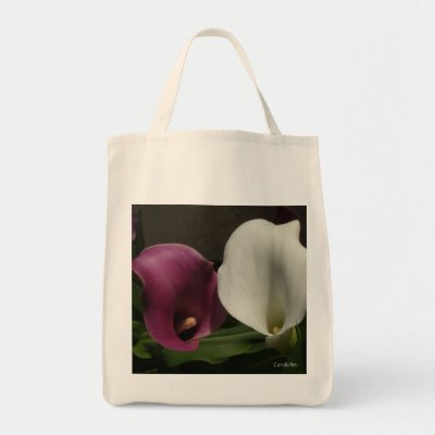 Canvas Grocery Bags on Purple White Callas  Grocery Wine Tote Canvas Bags From Zazzle Com