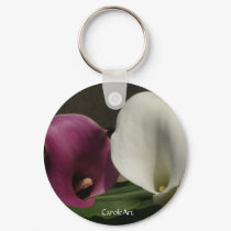 "Purple White Callas" Keychain