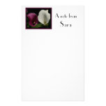 Purple White Callas Stationery Design