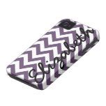 Purple White Chevron Pattern iPhone 4 Case