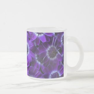 Purple White Cinerarias Coffee Mugs