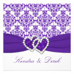 Purple, White Damask Couples Shower Invitation