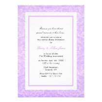Purple & White Damask Wedding Anniversary Invite invitations
