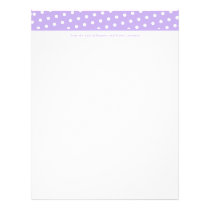 Purple & White Dots Stationery w/ Signature Text Letterhead
