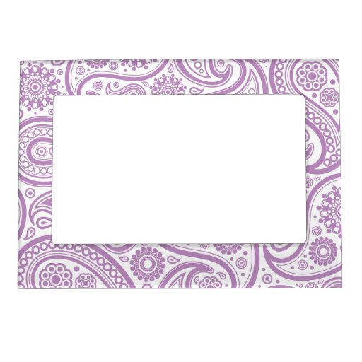 Paisley Pattern Photo Frame | purple white floral paisley pattern magnetic photo frame Paisley Pattern Photo Frame | purple white floral paisley pattern magnetic photo frame