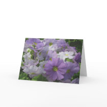 Purple White Flower Note Card